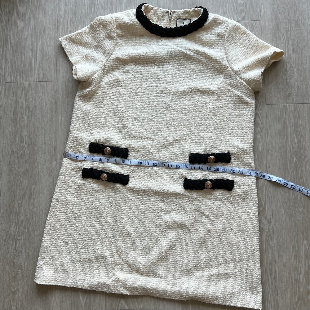 Tuckernuck Jackie Dress Womens XXL Cream Tweed Short Sleeve - Picture 8 of 16